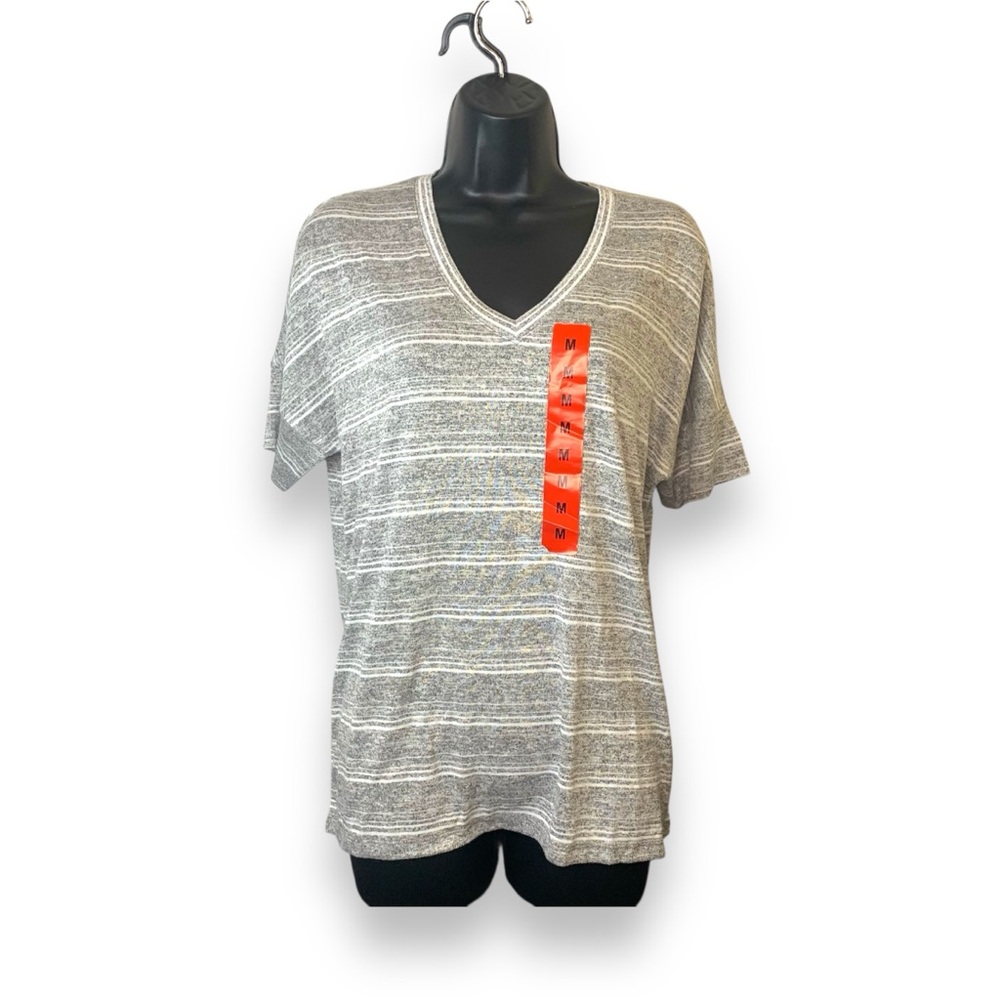 Calvin Klein Jeans Women's Medium V-neck Blouse Shirt LIGHT GREY MARL, NwT